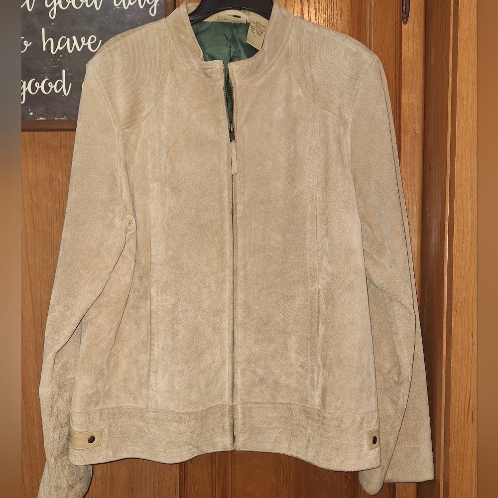 Ruff Hewn Women's Tan Suede Jacket In A Size Large. Leather, Western, Cowgirl